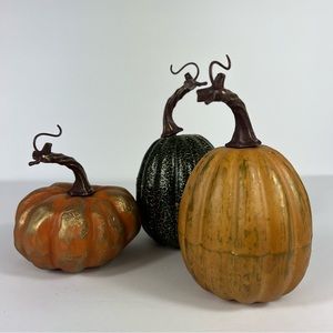 Fall Halloween decor set of 3 pumpkins